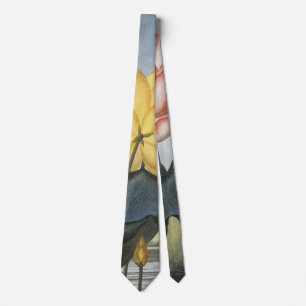 Cravate Fleurs de Lotus Vintage, Le Haricot Égyptien Sacré