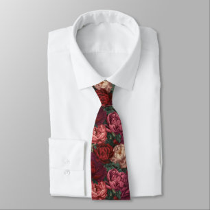 Cravate Fleurs de pivoines 3d