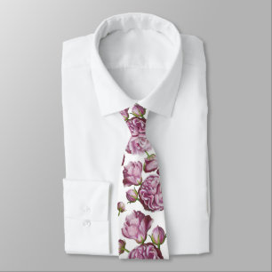 Cravate Fleurs du jardin Rose Camellia