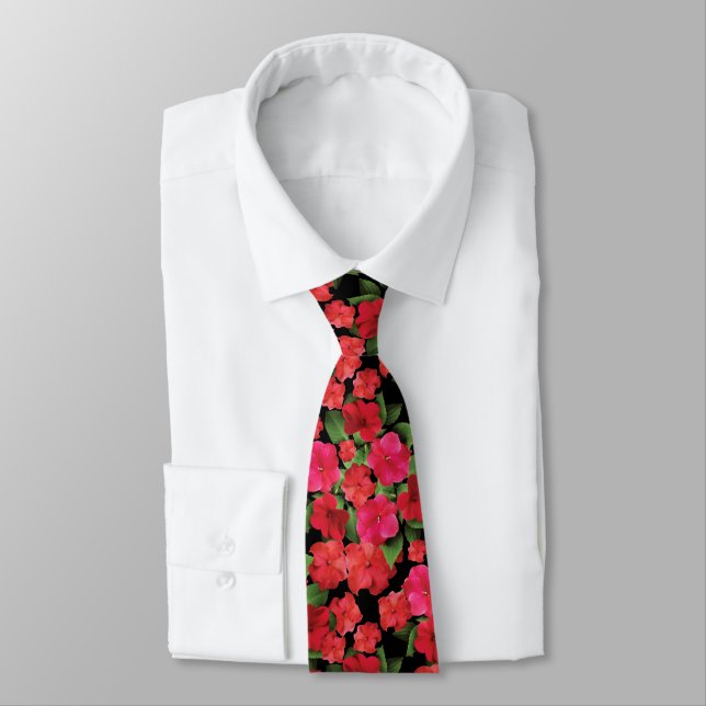 Cravate Fleurs Impatiens (Attaché)