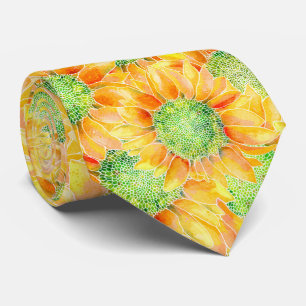 Cravate Fleurs jaunes