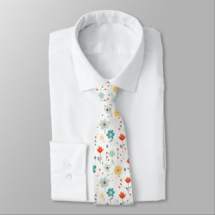 Cravate Fleurs mignonnes colorées Motif