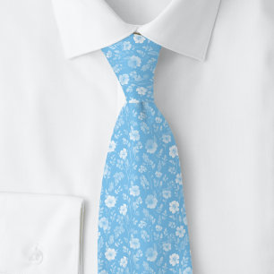 Cravate Fleurs Minuscules Bleu Bébé