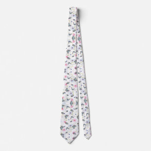 Cravate Fleurs modernes élégantes et motif papillon