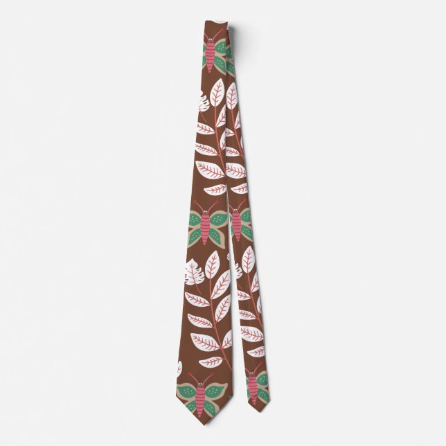 Cravate Fleurs motifs florales sans soudure, feuilles, pap (Devant)