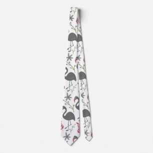 Cravate Fleurs motifs roses flamingo sans coutures, feuill