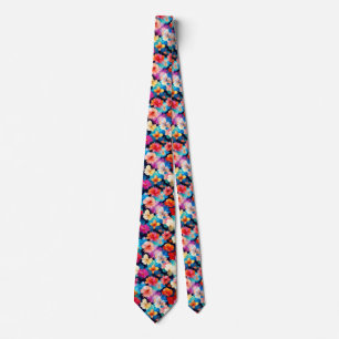 Cravate Fleurs multicolores florales Motif-37566