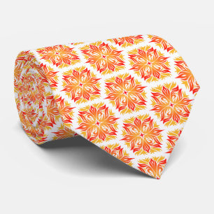 Cravate Fleurs Oranges, Motif De Fleurs, Motif Floral