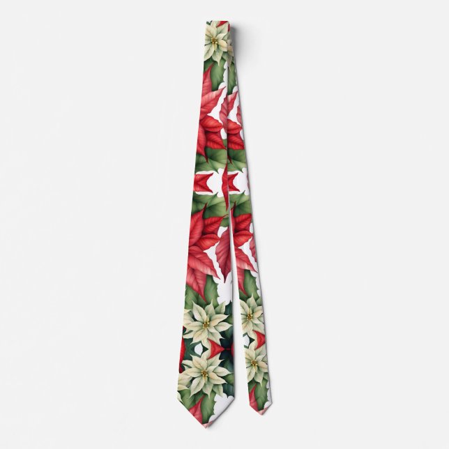 Cravate Fleurs Poinsettia (Devant)