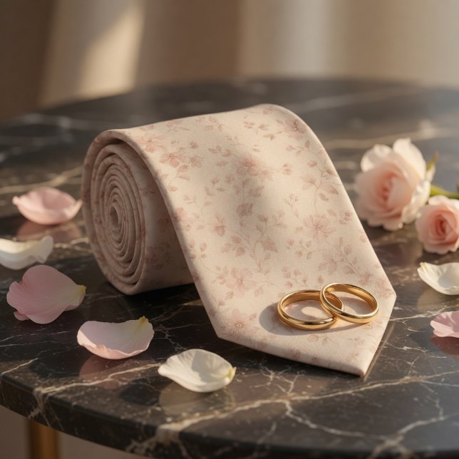 Cravate Fleurs rose pâle tendre (Créateur téléchargé)