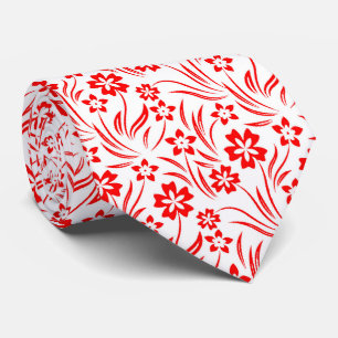 Cravate Fleurs rouges