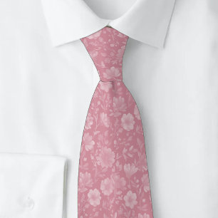 Cravate Fleurs sauvages Rose Poussiéreuse