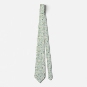 Cravate Fleurs vertes Motif Cottagecore Fleurs sauvages