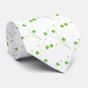 Cravate Fleurs vertes printanières lumineuses, petite impr