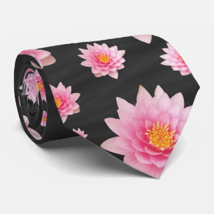 Cravate Floating Pink Lotus Flowers