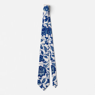 Cravate Floral bleu