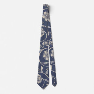 Cravate Floral bleu