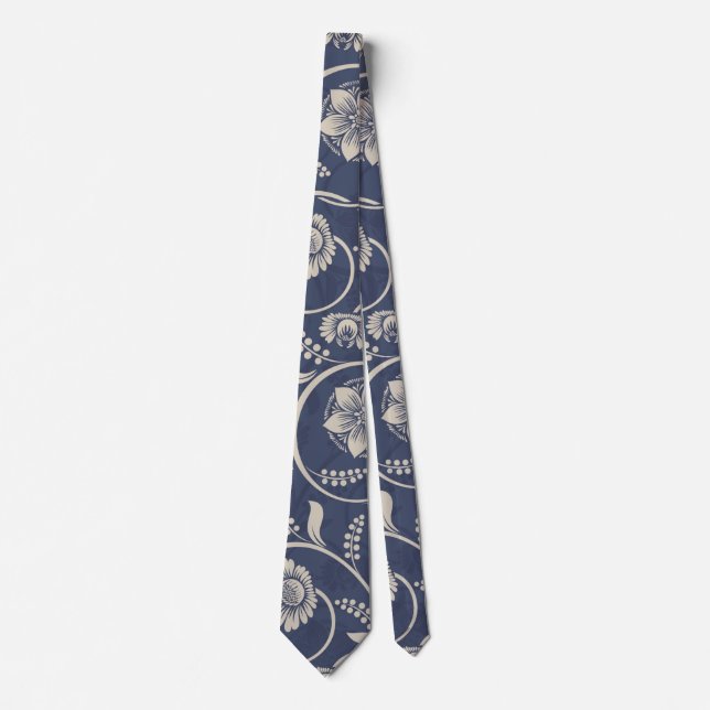 Cravate Floral bleu (Devant)