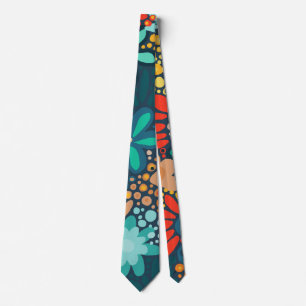 Cravate Floral bleu foncé moderne