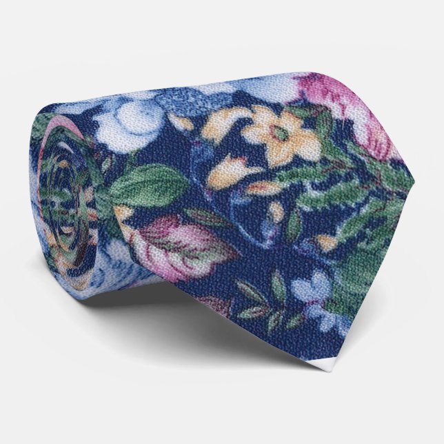 Cravate floral de marine (Roulé)