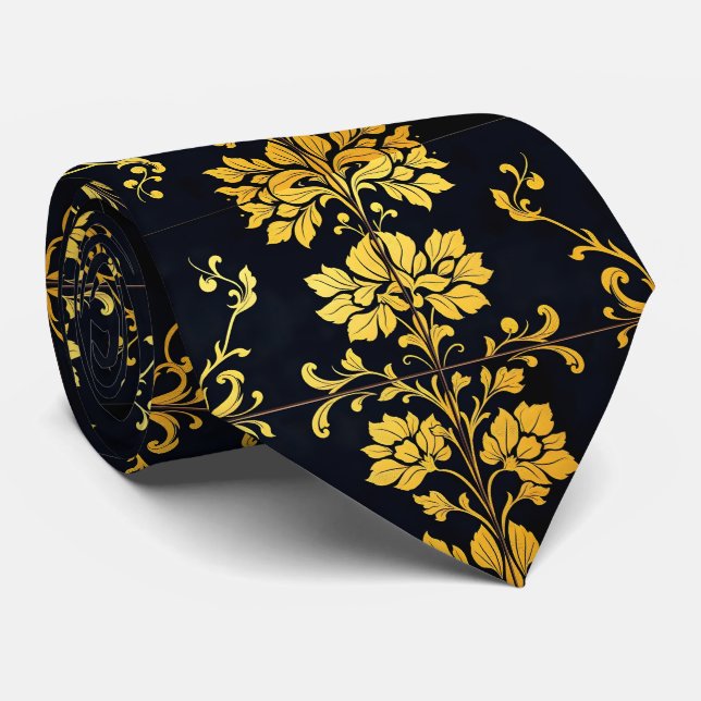 Cravate Floral Elegant Luxury Collection tendance (Roulé)