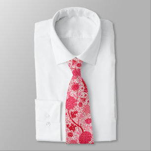 Cravate Floral Jacobean de William Morris, rose de corail