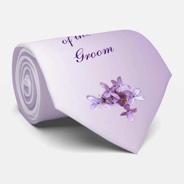 Cravate Floral Lilac Fleurs Mariage Grand-père de Groom (Roulé)