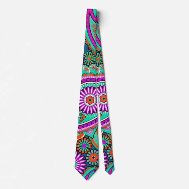 Cravate Floral Paisley sans couture motif II + vos idées (Devant)