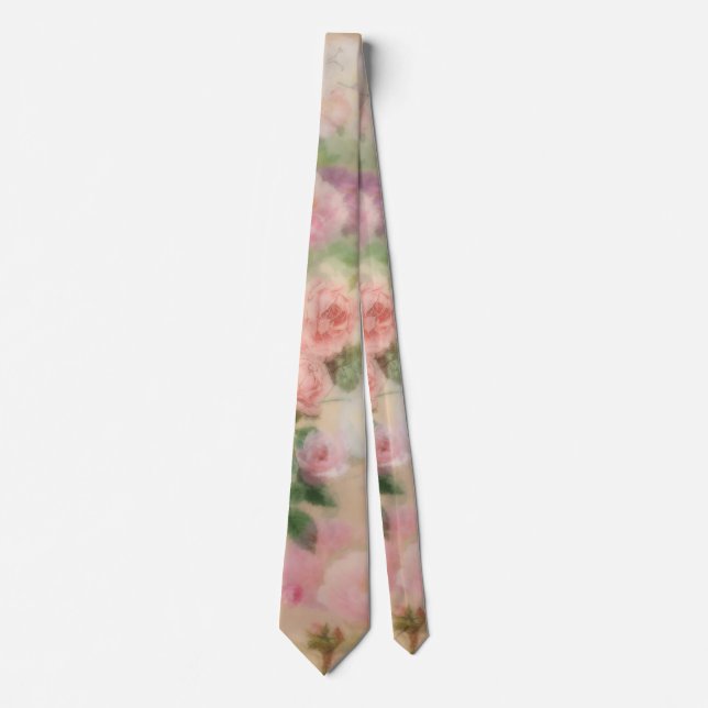 Cravate Floral rose vintage (Devant)