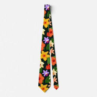 Cravate floral tropical