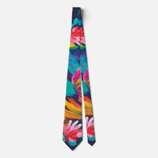 Cravate florale Abstraite colorée Gras Cravate mod