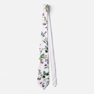 Cravate florale blanche