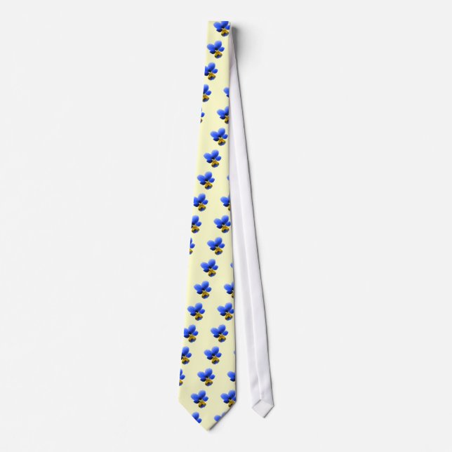 Cravate florale Blue Pansy (Devant)