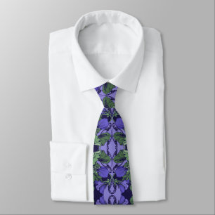 Cravate florale violet Art nouveau