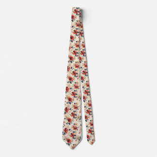 Cravate Flore rouge