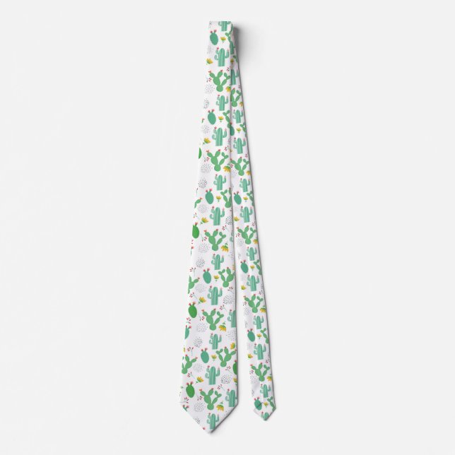 Cravate Flower Cactus & Desert Flowers Motif (Devant)
