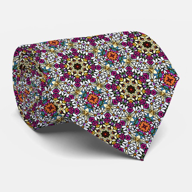 Cravate Flower Power V Neck Tie (Roulé)