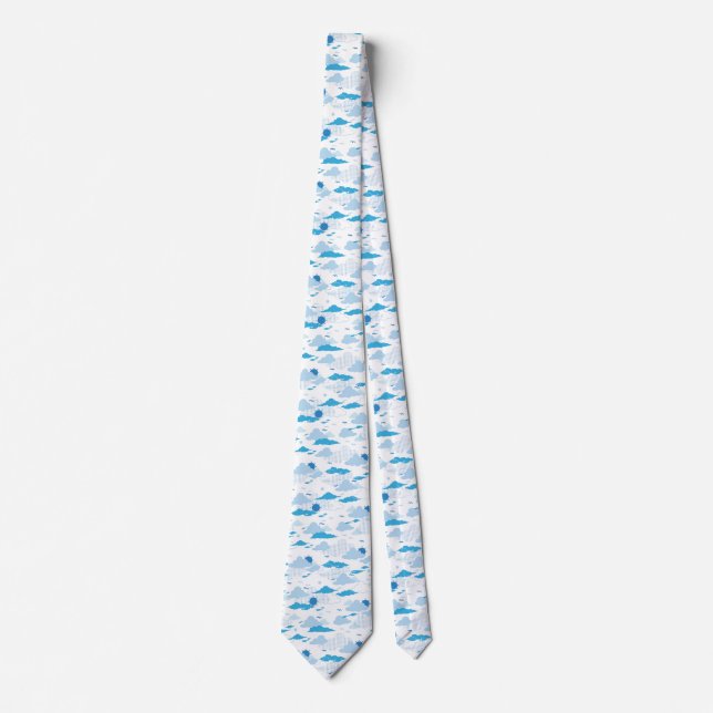Cravate Fluffy Cloud Sunny White Sky Motif (Devant)