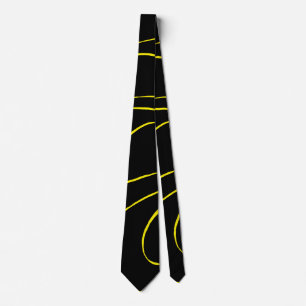Cravate Flux et reflux 2 en noir et jaune