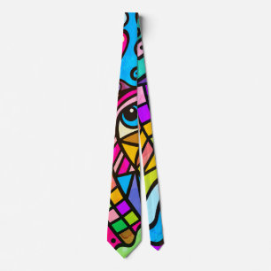 Cravate Fond Abstrait Doodle Coloré