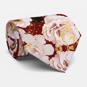 Cravate Fond DIY H2 Roses Poussiéreuses Mums Bourguignon
