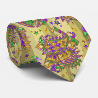 Cravate Fond ton or Paisley Mardi Gras