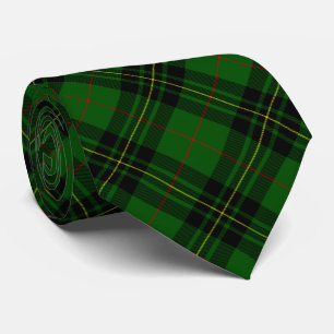 Cravate Forbes tartan vert noir plaid