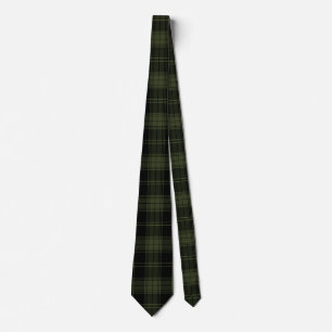 Cravate Forêt verte et noire - Tartan Plaid Motif