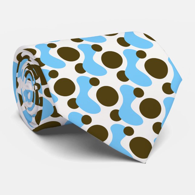 Cravate Formes organiques Abstraites dessinées à la main (Roulé)