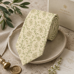 Cravate Foulard botanique au champagne et aux pistaches
