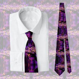 Cravate fractale moderne en noir et violet, cool