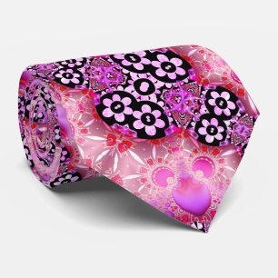 Cravate Fractale rose et noire super