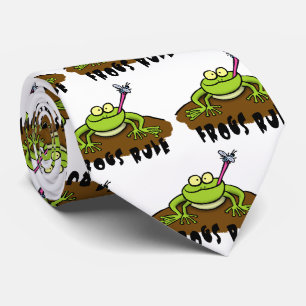Cravate Frogs rule funny green frog cartoon