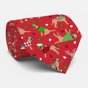 Cravate Frontière de Noël Terrier